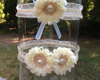 Ivory Lace Wedding Garter Set