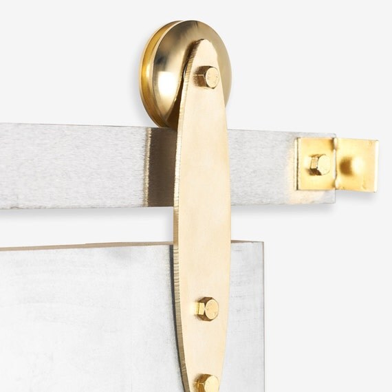 Items similar to Gold Plated Modern Industrial Sliding Barn Door