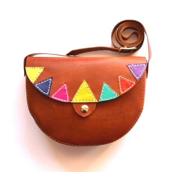 BROWN LEATHER PURSE / Leather bag / pouch / corssbody bag