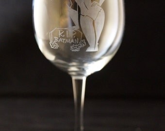 Poison Ivy Etched Wine Glass or Champagne Flute or Pint Glass, Dishwasher Safe