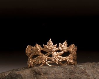 Gold Leaf Ring - vine ring - maple leaf ring - oak leaf ring - nature ring - branch ring - twig ring - gold ring - tree ring - Bridesmaid