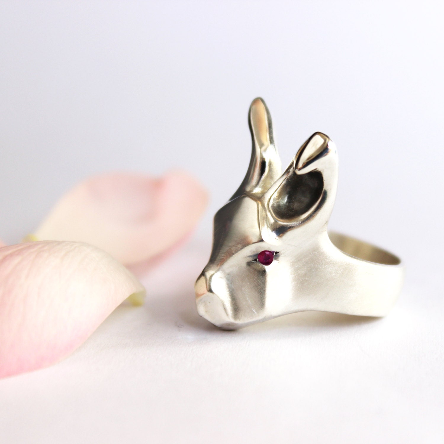 Bunny silver Ring rabbit ring animal jewelry Rabbit