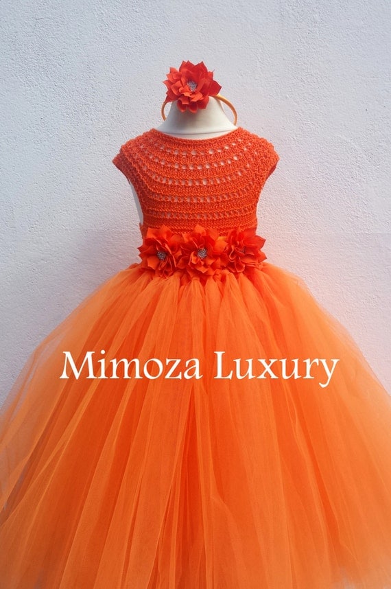 Orange Flower girl dress orange tutu dress by MimozaLuxury on Etsy