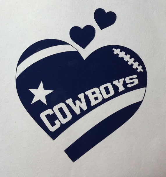 Download Dallas Cowboys Football Heart Vinyl Decal Bumper Sticker