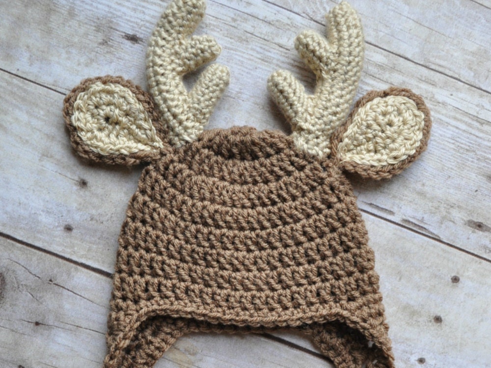 Crochet Buck Deer Hat