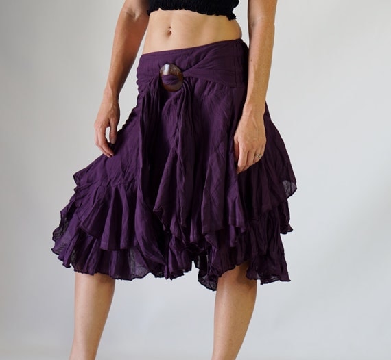 WILLOW SKIRT Dark Purple - Renaissance Festival Costumes, Womens Pirate, Short Gypsy Skirt, Medieval Clothing, Layered, Steampunk by zootzugarb steampunk buy now online