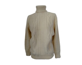 french 60s fisherman knit sweater // chunky knit wool jumper