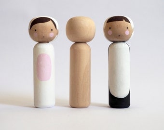 wooden peg dolls, DIY paint, DIY, diy craft, peg doll, kokeshi dolls, large wooden dolls, unpainted wooden dolls