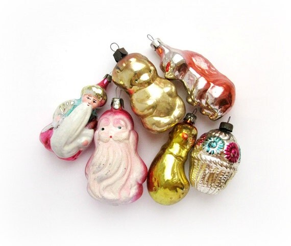 sale set of 6 soviet glass christmas tree ornaments sale set of 6 soviet glass christmas tree ornaments