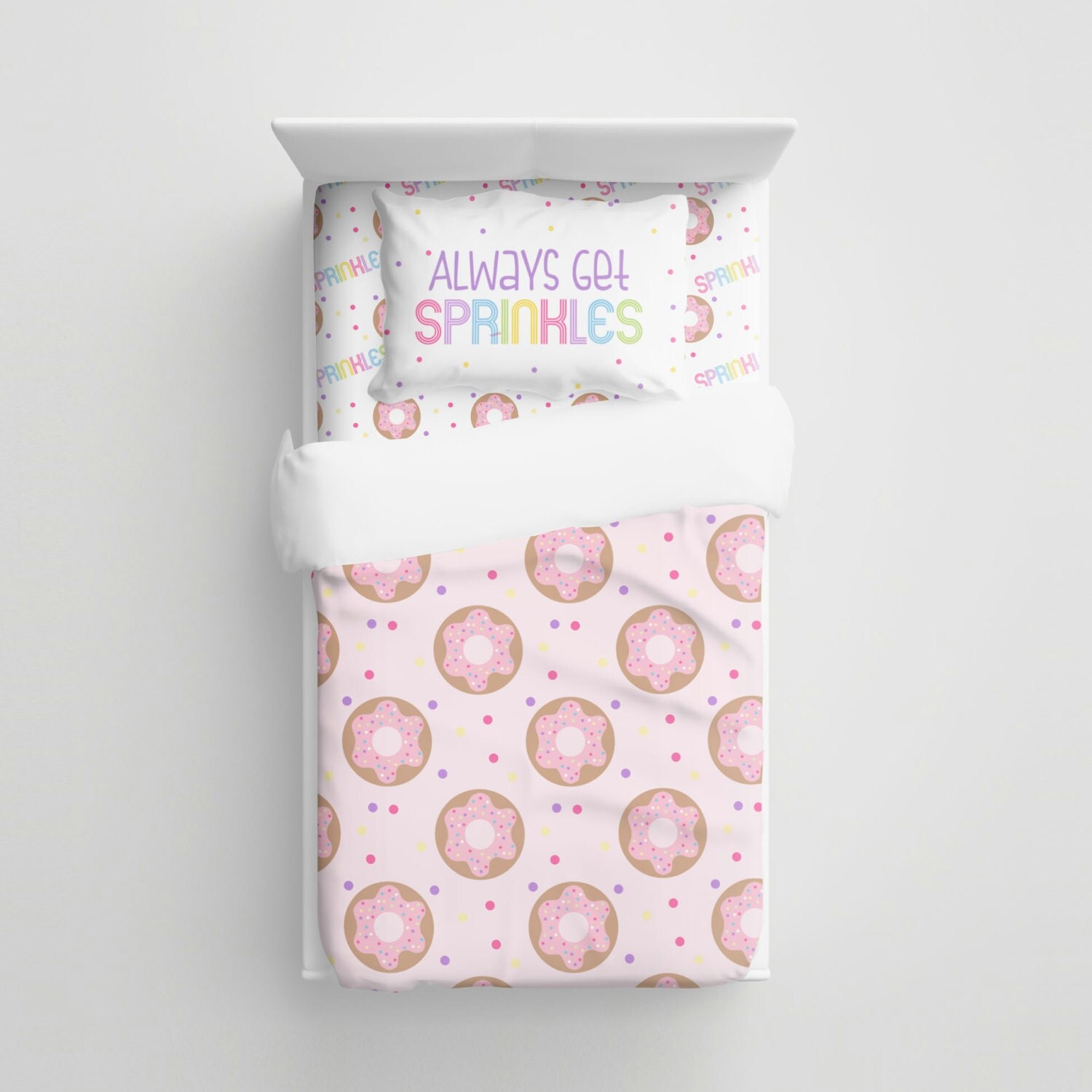Custom Kids Donut Bedding Personalized Sprinkles Kids