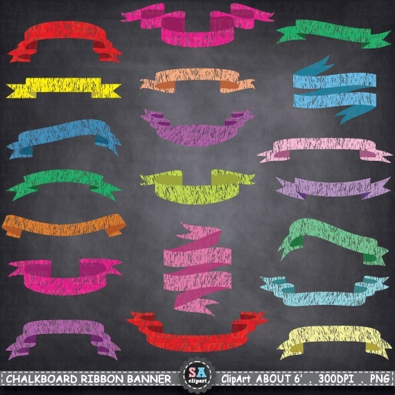Chalkboard Ribbon Banner Clipart RIBBON BANNER