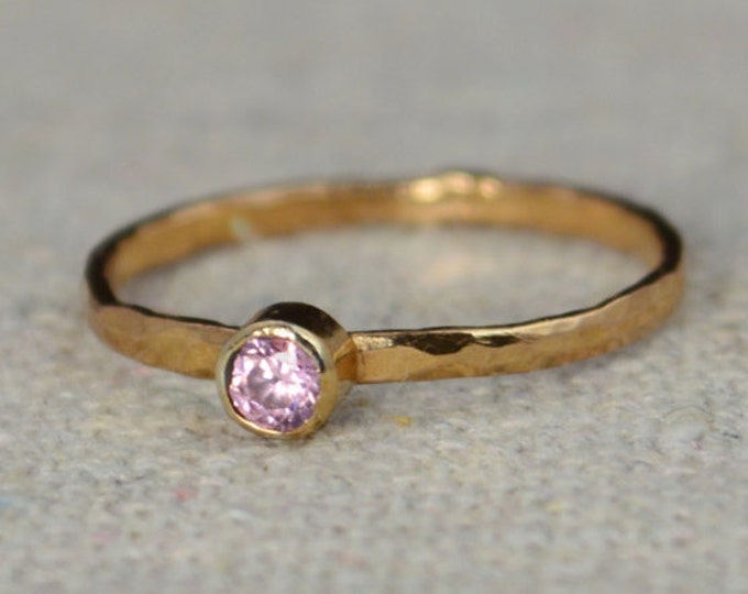 Classic Rose Gold Filled Tourmaline Ring, solitaire, solitaire ring, rose gold filled, October Birthstone, Mothers Ring, gold band, Band