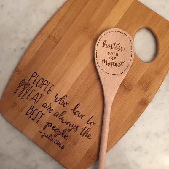 Wood burned bamboo Cutting Board Custom quote Julia