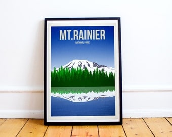 Mt Rainier National Park - US National Parks - Art Print - (Available In Many Sizes)