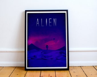 Alien Minimalist Movie Poster - Alternative Movie Posters - Art Print - Wall Art - Sci-Fi Collection (Available In Many Sizes)