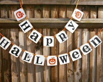 Halloween Decoration/ Happy Halloween Banner/Halloween Party Decor/ Party and Decorations/Fall decoration/Halloween garland/Halloween sign