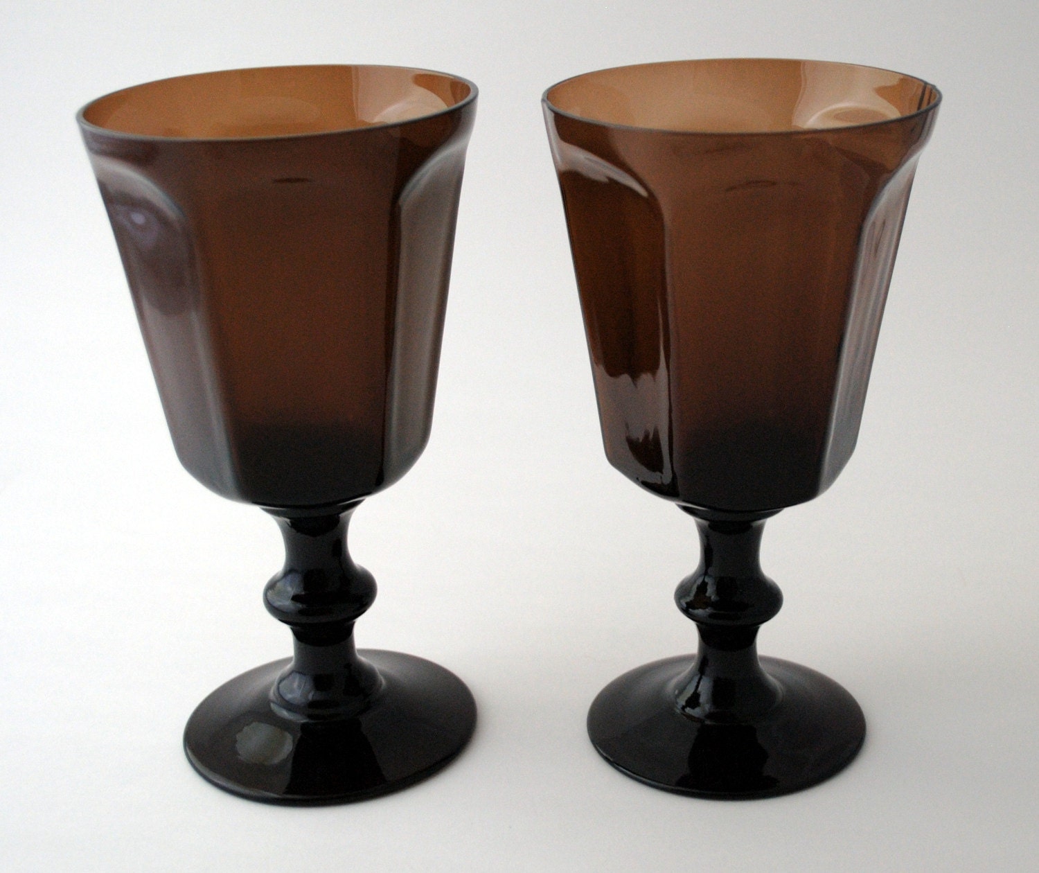 Lenox Antique Brown Water Goblets 1970s Set Of 2 4408