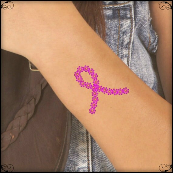 Breast Cancer Awareness Temporary Tattoo 2 Wrist Tattoos