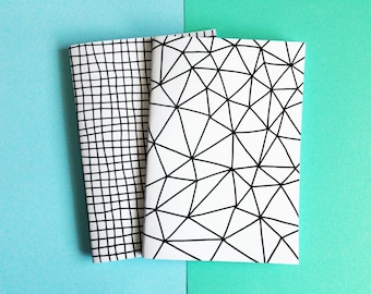 A5 Notebook, Geometric Pattern Notebook, Handmade Sketchbook, Journal, Geometric Diary, Gifts For Stationery Addicts, Blank Lined Notebook