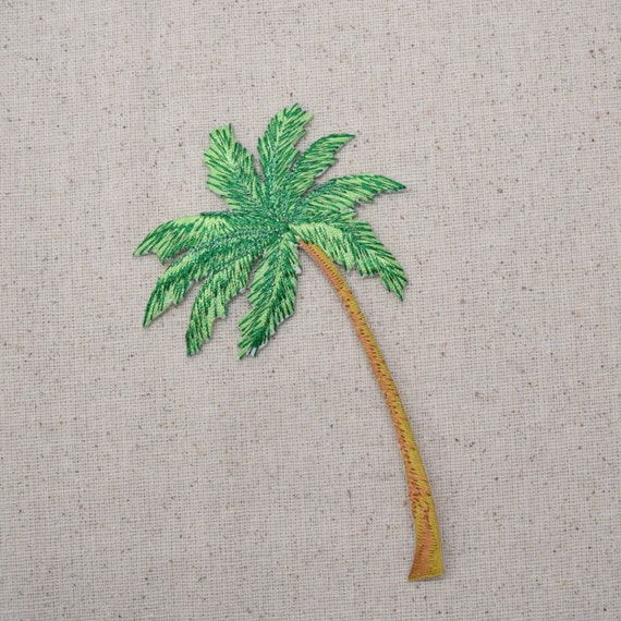 Large Tropical Palm Tree Beach Iron on Applique