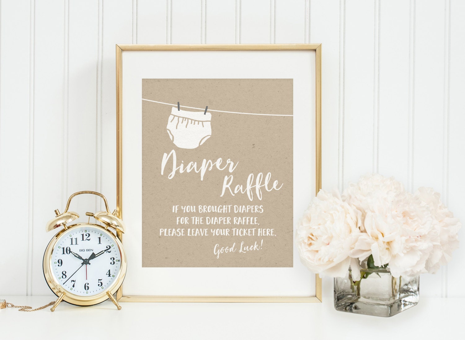 Diaper Raffle Drop Off Sign Baby Shower Printable Instant