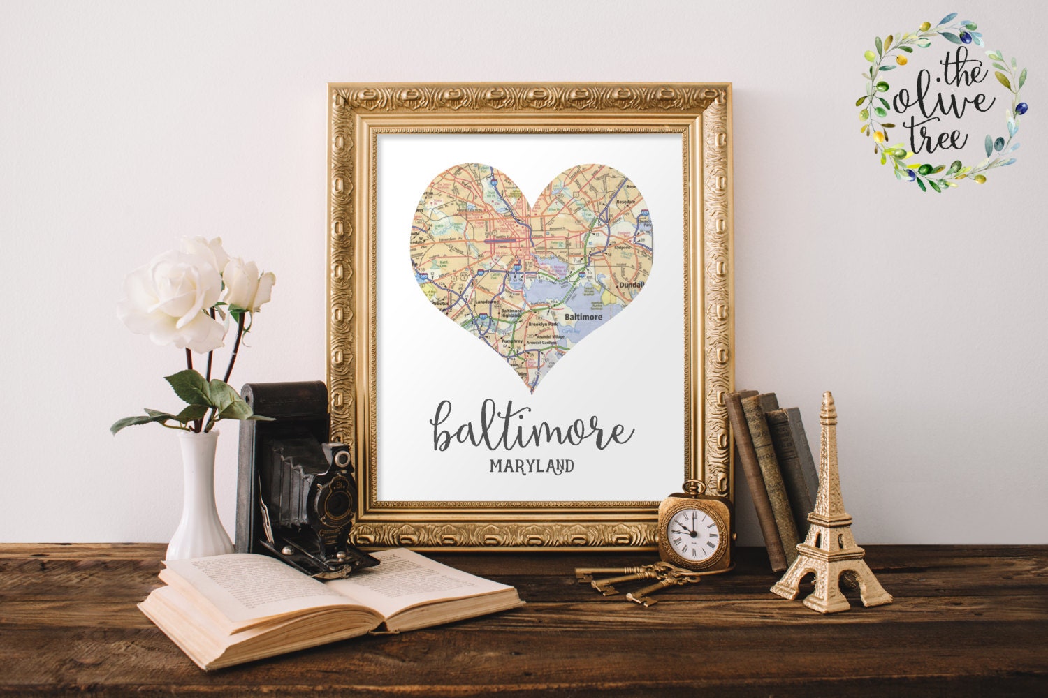 Heart Map Print Printable Map Wall Art Decor INSTANT   Il Fullxfull.846266955 Q4j5 