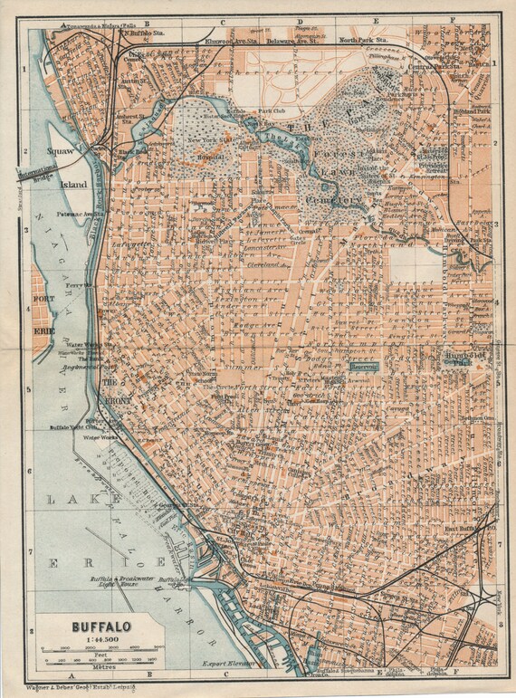 1909 Buffalo New York Antique Map