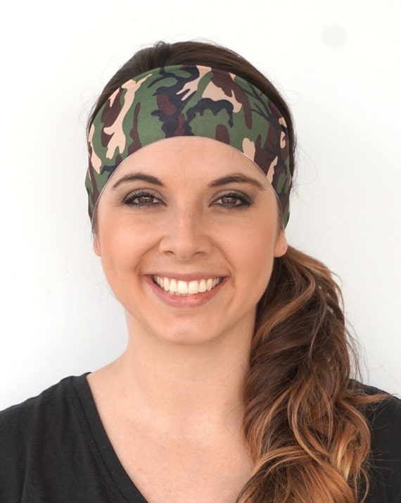 Camo Fitness headband Yoga headband Workout by TheSavvyCoconut