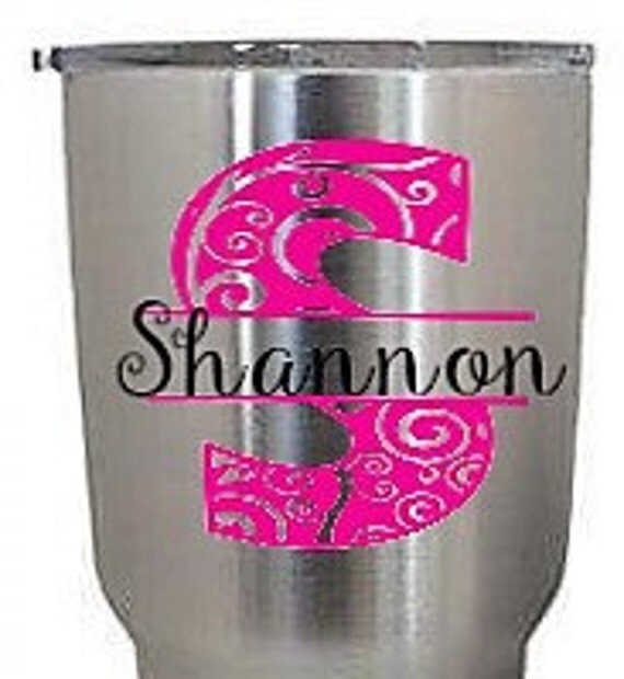 Monogram Car decal vinyl name Yeti decal sticker