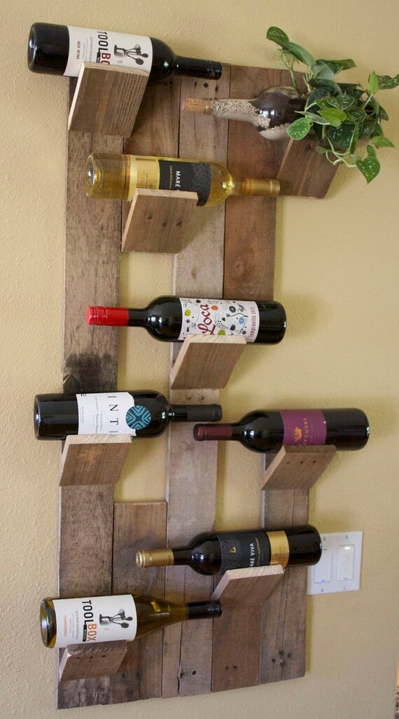 Items similar to Wooden Wine Rack 8 bottle on Etsy