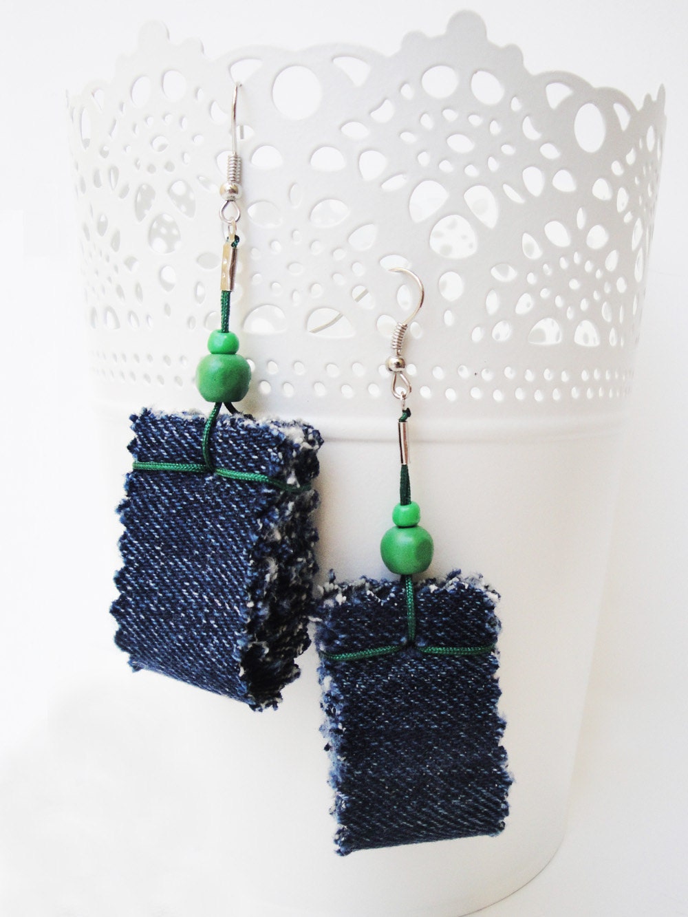 Blue Jeans Earrings Denim Earrings Denim Jewelry by