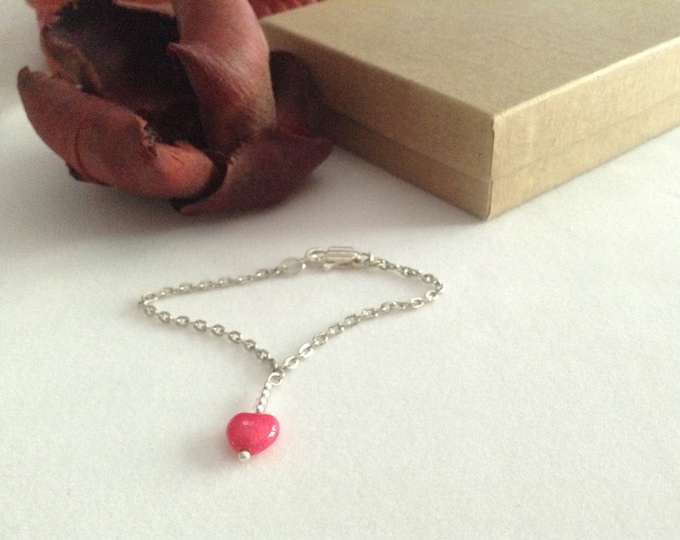 Dainty Pink Heart Bracelet ...for little girls