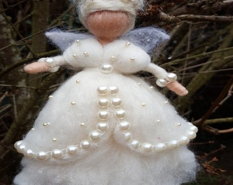 Needle felted fairy inspired Waldorf Pearl
