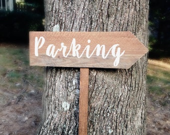Parking Sign, Wedding Parking Sign, Wooden Parking Sign, Wedding Arrow Sign, Wooden Wedding Signs, Rustic Wedding Signs, Custom Wood Signs