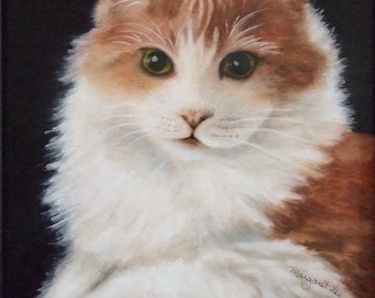 CUSTOM PET PORTRAIT: a personalized cat or kitten oil painting from your original photo - This is Peanut!
