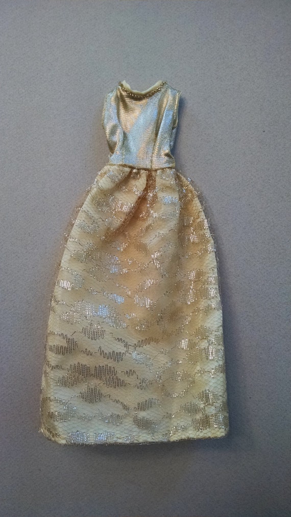 vintage barbie gold dress