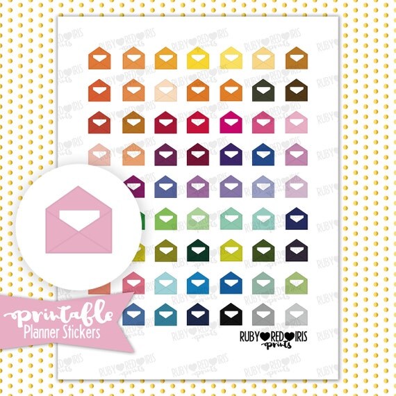 Happy Mail Envelope PRINTABLE Planner Stickers Pdf Jpg