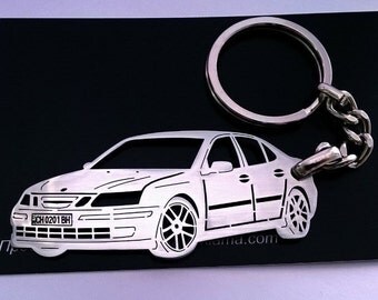 SAAB Personalized Key Chain, SAAB keychain, saab, Stainless Steel Keyring, Key Chain for saab, keychain for saab 9-3, birthday gift