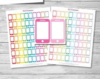 Cell Phone Stickers, Printable Cell Phone Stickers, Printable Cell Phone Planner Stickers, Planner Stickers, Printable Stickers - PS64
