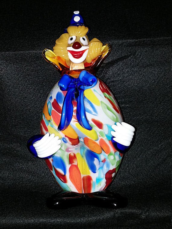 Vintage Murano Hand Blown Glass Clown made in Murano Italy