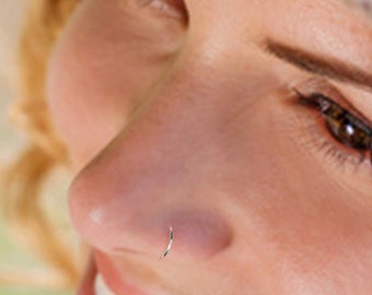 22 Gauge Sterling Silver Nose Hoop, Tragus Hoop, Cartilage Hoop, Thin Nose Hoop, Silver Tragus Ring, Silver Cartilage Ring