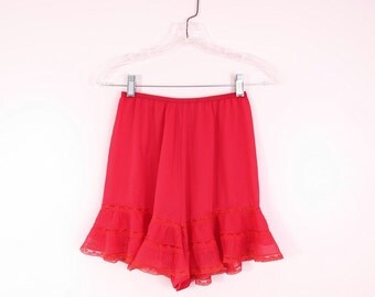 Red Vintage Panties - 1950s Charmode Red Tricot Nylon Panties M