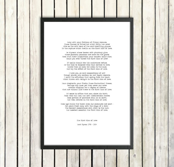 Lord Byron Romantic Poetry Printable Download 'The First