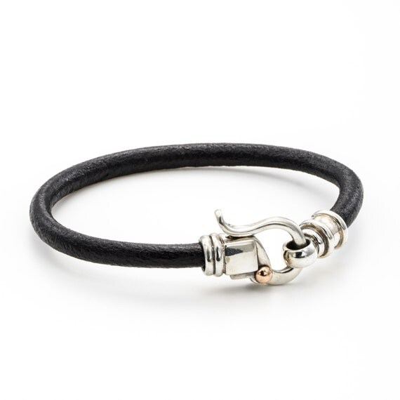HANDMADE LEATHER BRACELET /leather cord bracelet / Black leather bracelet/ birthday Gifts / leather bracelet 5 mm / handmade clasps