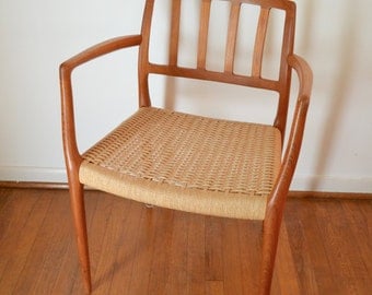 Danish Modern JL Moller Model 66 Teak Arm Chair