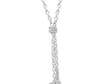 Spirit Heart Lariat Sterling Silver Necklace