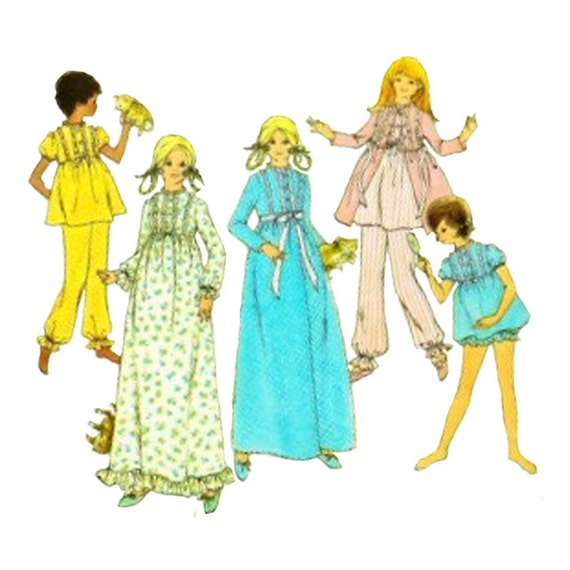 1970s Baby Dolls/Old Fashioned Nightgown/Pajamas/Robe by Redcurlzs