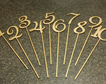 Wedding Table numbers table numbers gold table numbers Elegant table numbers script table numbers Party table numbers Numbers on sticks