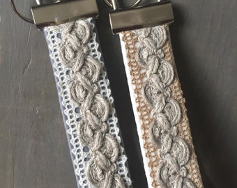 Boho Keychain, Wristlet Key Fob, Key Chain, Fobskey, Fabric Key Fob, Wrist Lanyard, Key Fob, Key Wristlet | BOHO TWIST