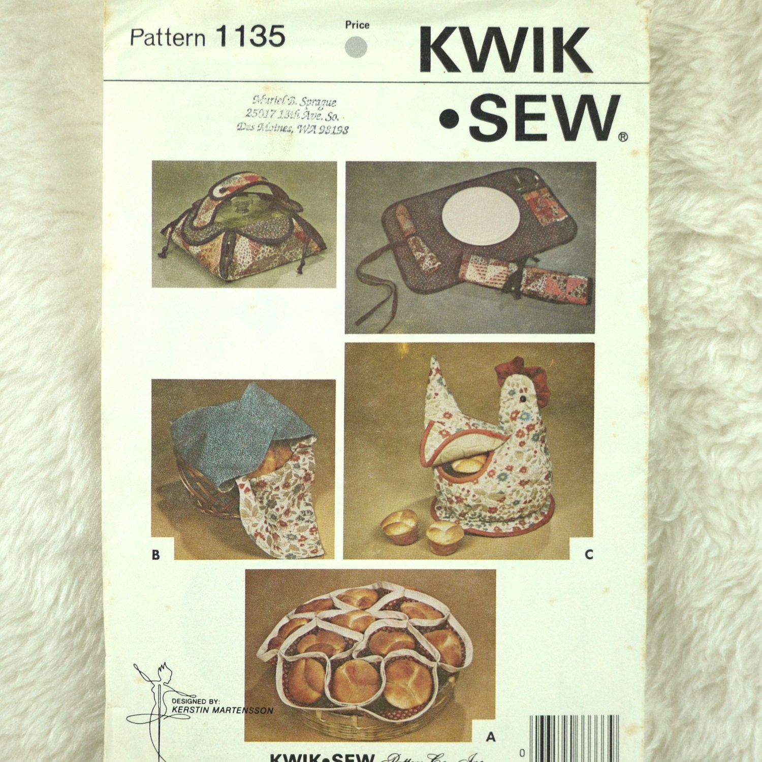 Hen Bunwarmer Placemat Pattern Kwik Sew 1135 Quilted Fabric